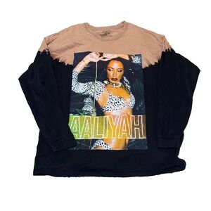 Aaliyah Shirt Retro Style Long Sleeve Tie Dye 90's R&B Size XXXL 3XL